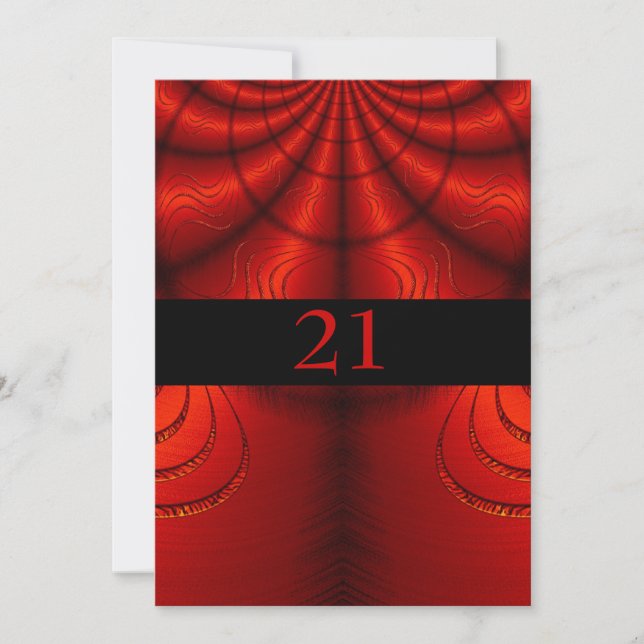 Inbjudan till Abstrakten Red Fabric på födelsedage (Framsida)