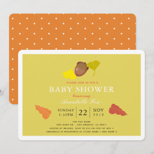 Inbjudan till Acorn & Fall Ginkgo Lövs Baby Shower