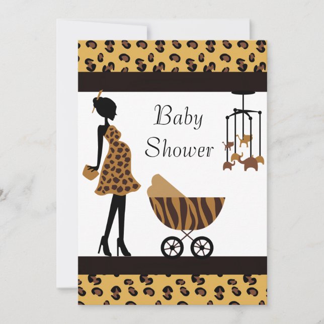 Inbjudan till afrikansk baby Shower Safari (Framsida)