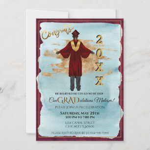 Inbjudan till afrikansk Male Grad (Mörk Skin)