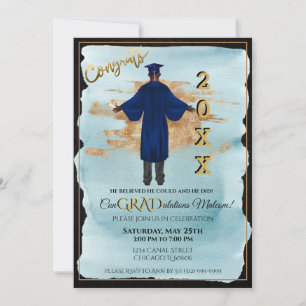 Inbjudan till afrikansk Male Grad (Mörk Skin)