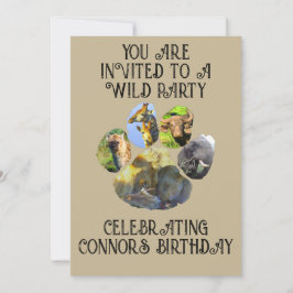 Inbjudan till afrikansk pawprint Collage