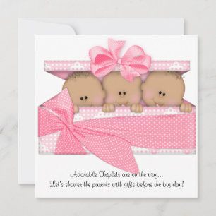 Inbjudan till afrikansk triplet Baby Shower