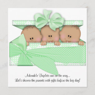 Inbjudan till afrikansk triplet Baby Shower