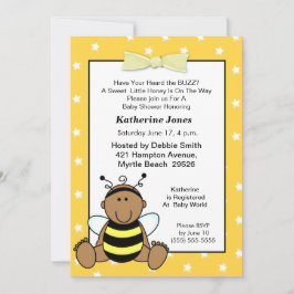 Inbjudan till afrikanska amerikanska Baby Bee Baby