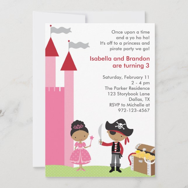 Inbjudan till afrikanska amerikanska prinsessan oc (Framsida)