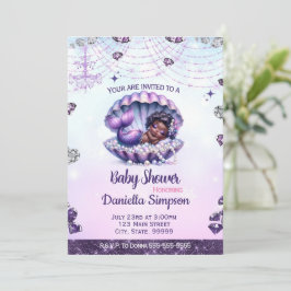 Inbjudan till Afro Sjöjungfru Baby Shower