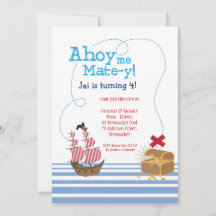 Inbjudan till Ahoy Matey Pirat
