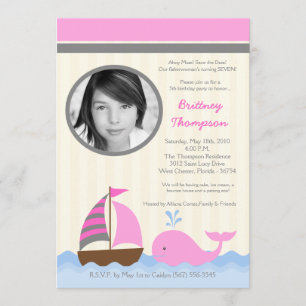 Inbjudan till Ahoy Nautical Whale Boat Birthday
