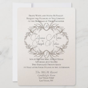 Inbjudan till Airy Blommigt Motif Flat Wedding