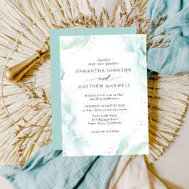 Inbjudan till Airy Blue Turcos Watercolor Wedding
