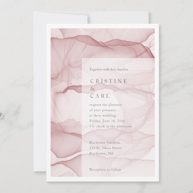 Inbjudan till Airy och Light bröllopsbröllop (Framsida)