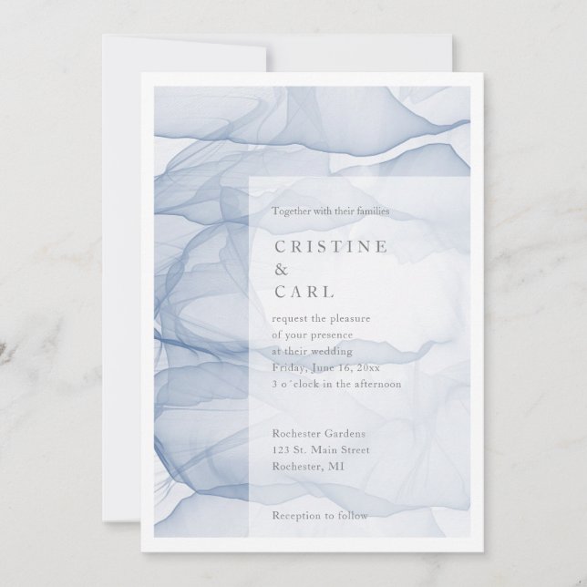 Inbjudan till Airy och Light bröllopsbröllop (Framsida)