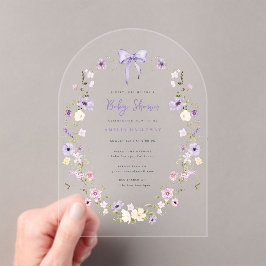 Inbjudan till Akryla Wildblomma Arch Baby Shower