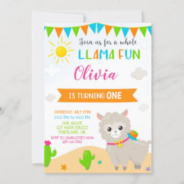 Inbjudan till Alaca-fest på Llama-födelsedag