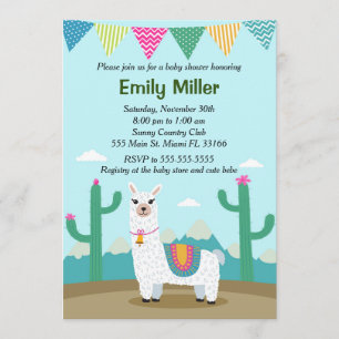 Inbjudan till Alaca Llama Baby Shower