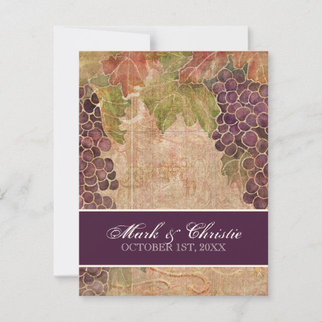 Inbjudan till åldras Grape Vineyard Wedding (Framsida)