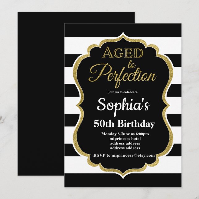 Inbjudan till åldras till fullföljningsfödelsedag (Fram/baksida)