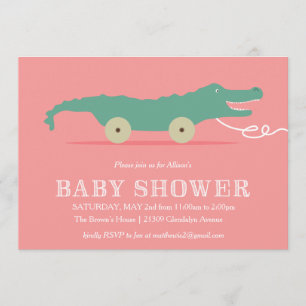 Inbjudan till Alligator Baby Shower