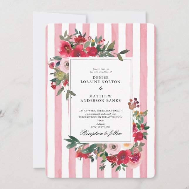 Inbjudan till Almond Blommar Wedding (Framsida)