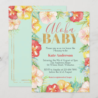 Inbjudan till Aloha Baby Tropical Baby Shower