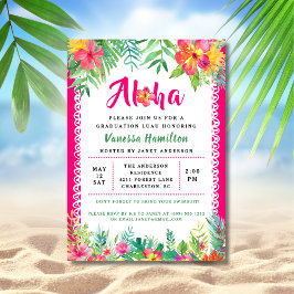 Inbjudan till Aloha Luau Party Tropical Studenten