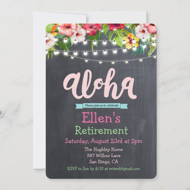 Inbjudan till Aloha Luau Tropical Pension (Framsida)