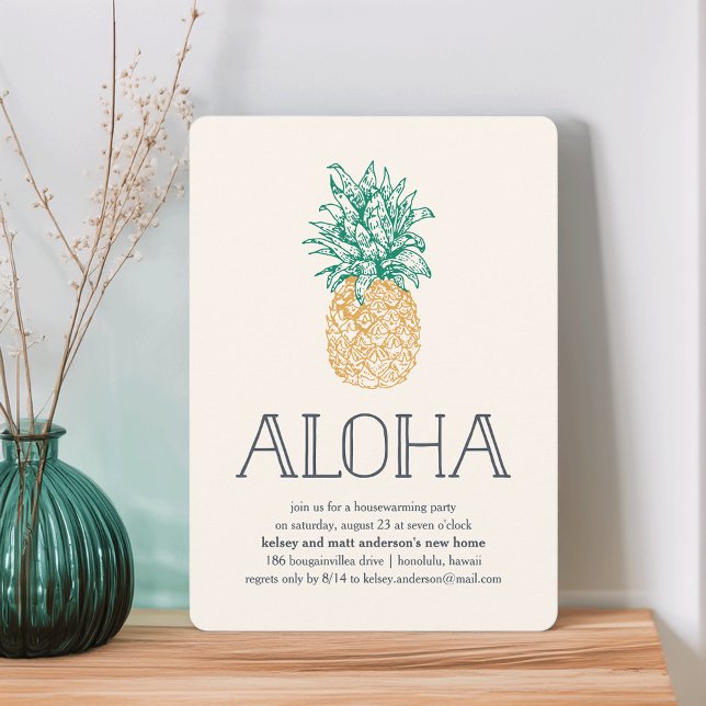 Inbjudan till Aloha Pineapple Houseuppvärmningspar (Skapare uppladdad)