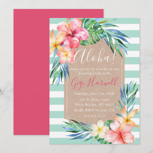 Inbjudan till Aloha Tropical Luau Hawaiian Möhippa