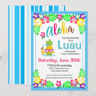 Inbjudan till Aloha Tropical Luau Party