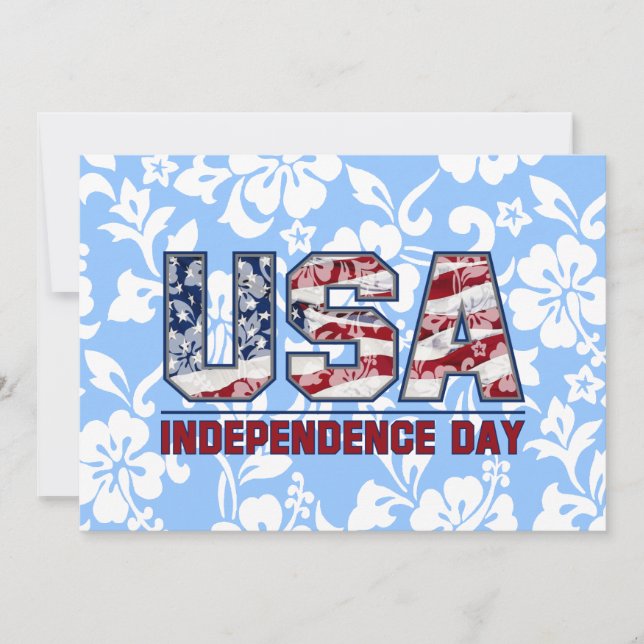 Inbjudan till Aloha USA Hawaiian Blommigt Party (Framsida)