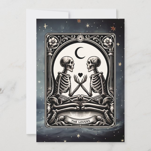 Inbjudan till Älskare Tarot Card Celestial Wedding (Framsida)
