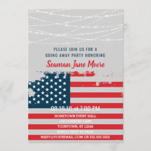Inbjudan till American Flagga Military Going Away