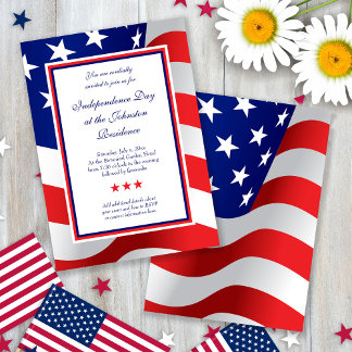 Inbjudan till amerikanska Flagga i stars och strip