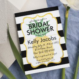 Inbjudan till ananas, svart och vit, babykläder