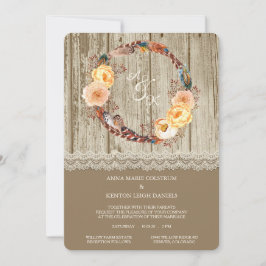 Inbjudan till andning Rustic Wood Wedding
