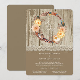 Inbjudan till andning Rustic Wood Wedding