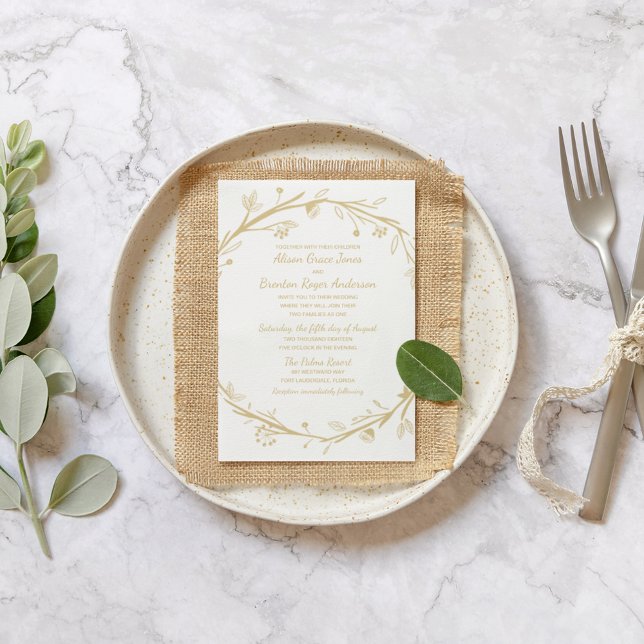 Inbjudan till andningsbröllop i Guld för blandade  (Skapare uppladdad)