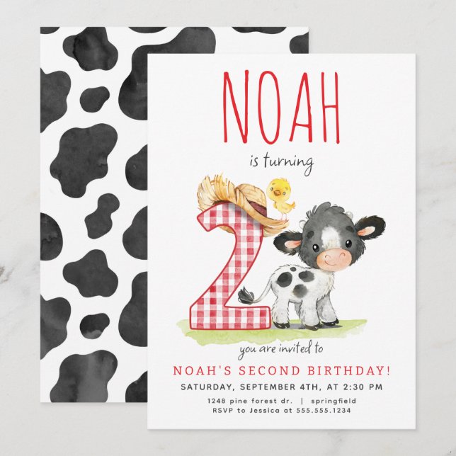 Inbjudan till andra födelsedag för servergrupp (Fram/baksida)