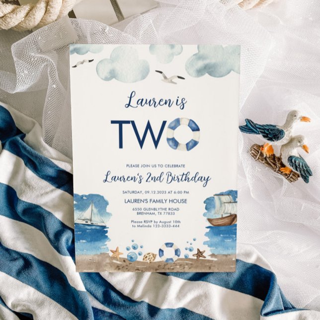Inbjudan till andra födelsedag, nautisk 2 (Skapare uppladdad)