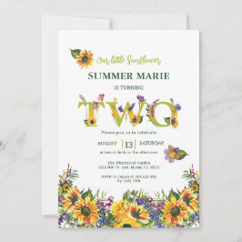 Inbjudan till andra födelsedagen för solros