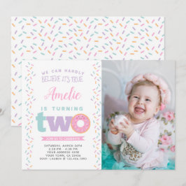Inbjudan till andra födelsedagen med foto