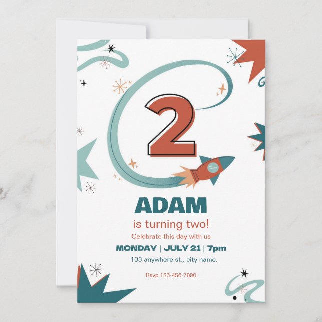 Inbjudan till andra högtidlighållandet på födelsed (Framsida)