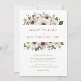 inbjudan till Anemone Bouquet-bröllop