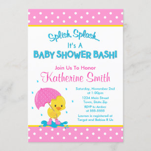Inbjudan till Anka Baby Shower 5x7-kort