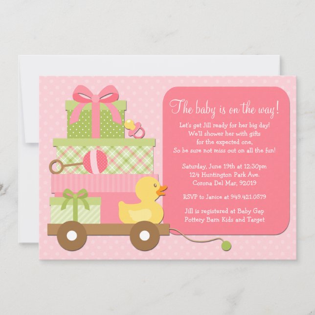 Inbjudan till Anka Flicka-dusch (Framsida)