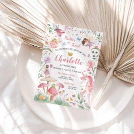 Inbjudan till annonsdag för Fairy Garden Birthday