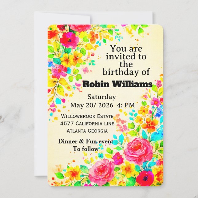 Inbjudan till Anpassade Barns födelsedag | Rediger (Framsida)