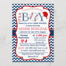 Inbjudan till Anpassade Baseball Baby Shower