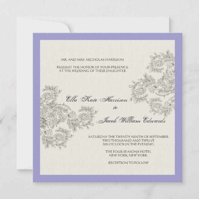 Inbjudan till Anpassade Vintage Inspired Wedding (Framsida)